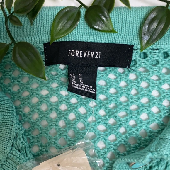 Teal forever 21 retro knit top - Picture 3 of 3